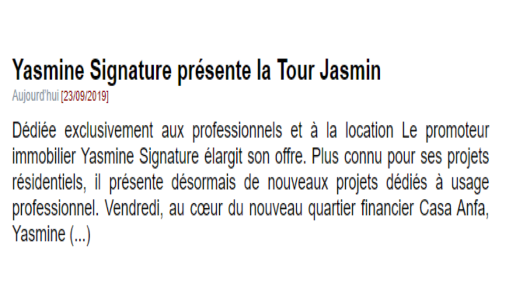 Tour Jasmin